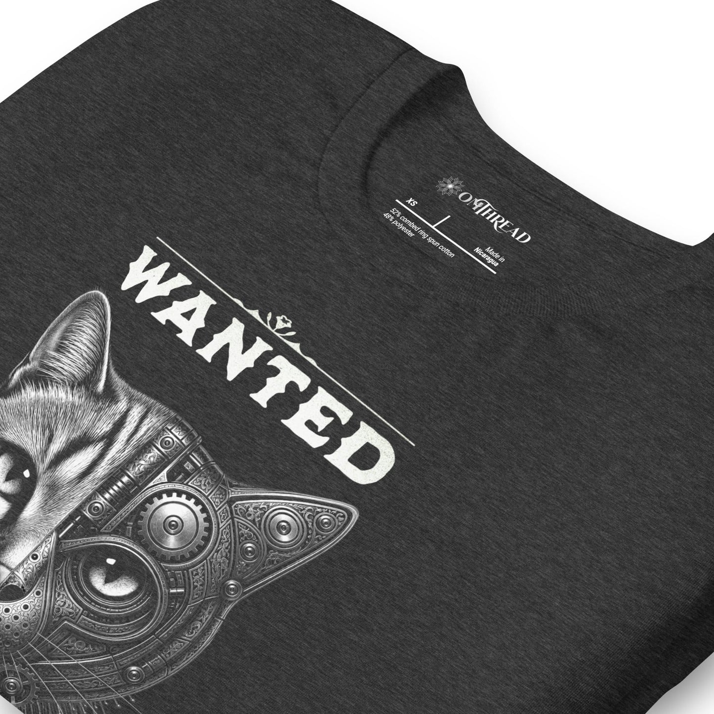 OMTHREAD Schrodinger Cat Quantum Retro Monochrome Wanted Shirt