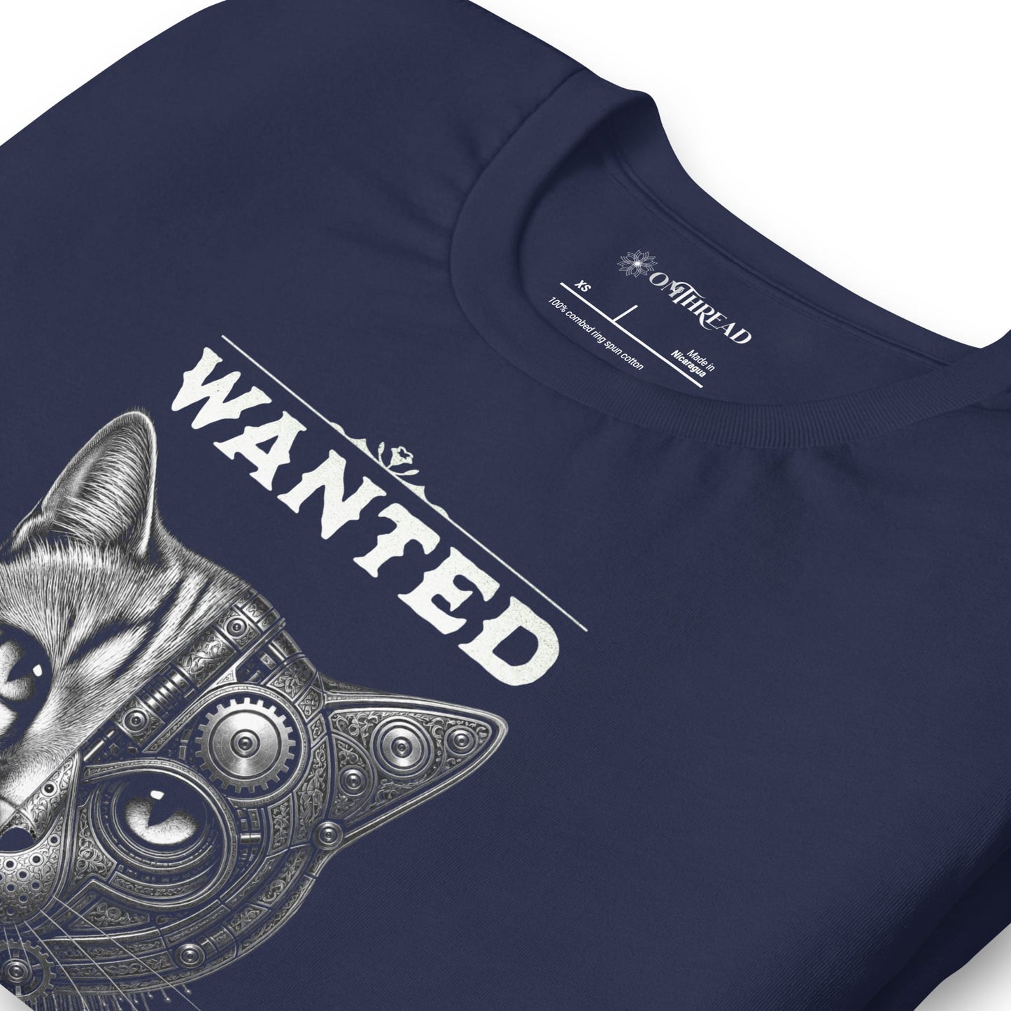 OMTHREAD Schrodinger Cat Quantum Retro Monochrome Wanted Shirt