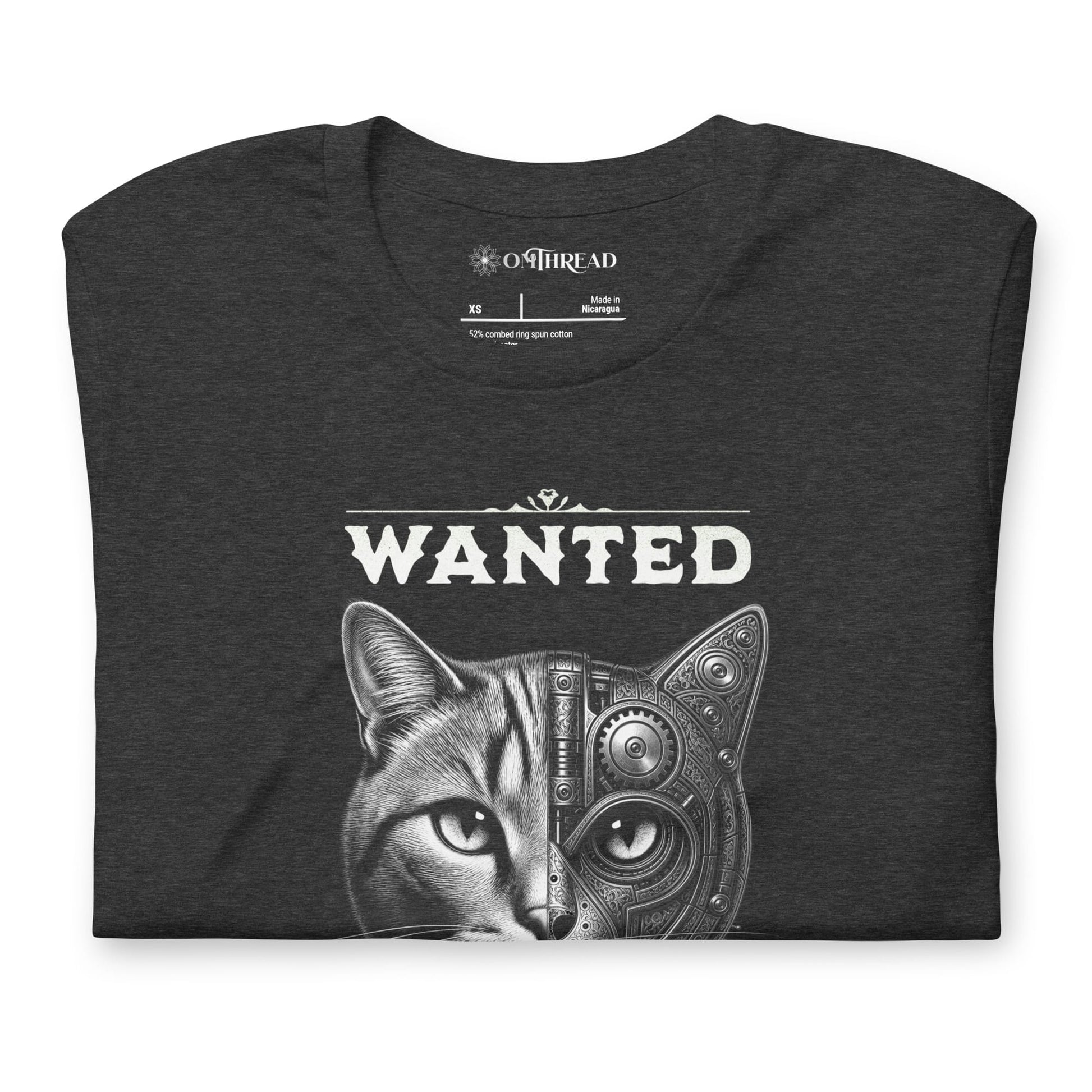 OMTHREAD Schrodinger Cat Quantum Retro Monochrome Wanted Shirt