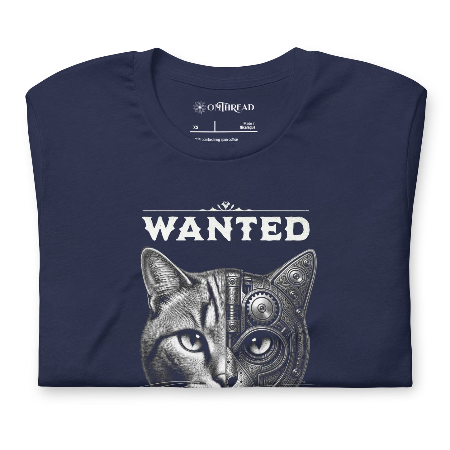 OMTHREAD Schrodinger Cat Quantum Retro Monochrome Wanted Shirt
