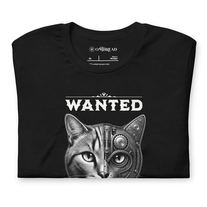 OMTHREAD Schrodinger Cat Quantum Retro Monochrome Wanted Shirt