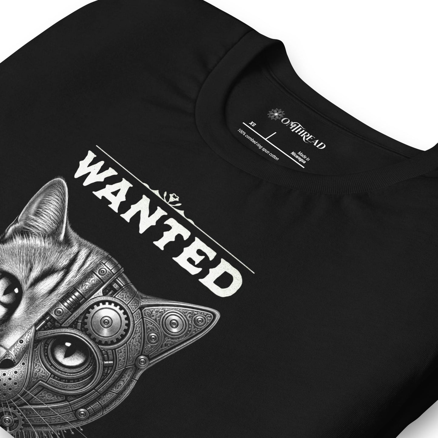 OMTHREAD Schrodinger Cat Quantum Retro Monochrome Wanted Shirt