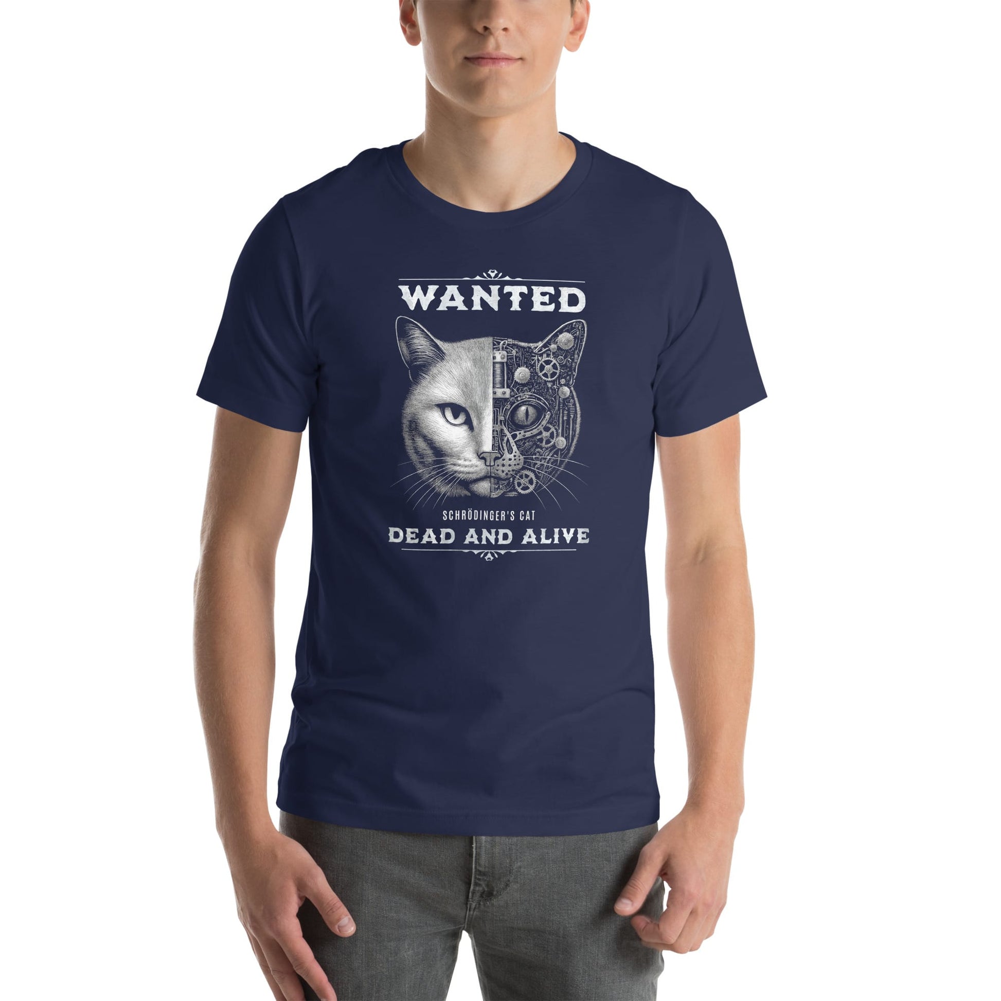 OMTHREAD Schrodinger Cat Shirt Quantum Physics Retro Western