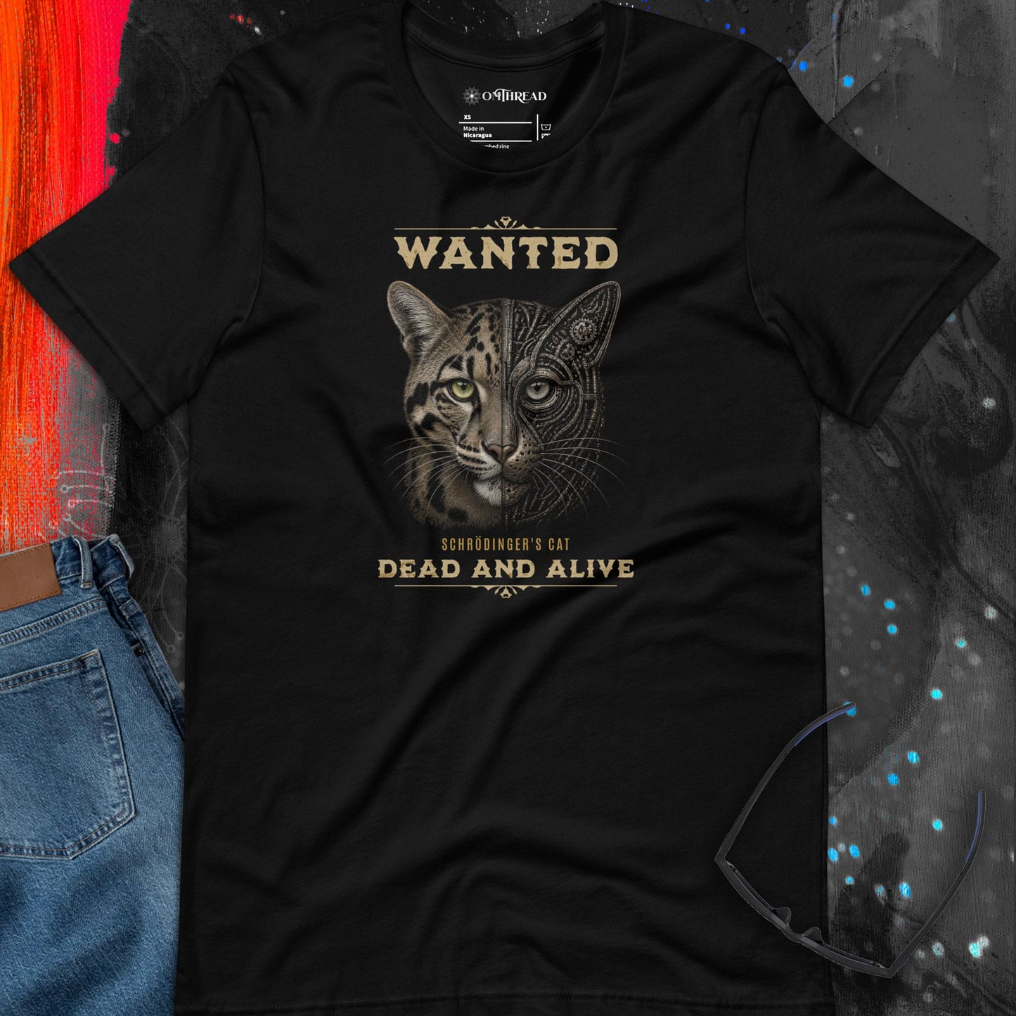 OMTHREAD Schrodinger Clouded Leopard Shirt Wildlife Science Tee