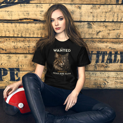 OMTHREAD Schrodinger Maine Coon Cat Shirt Wanted Science Tee