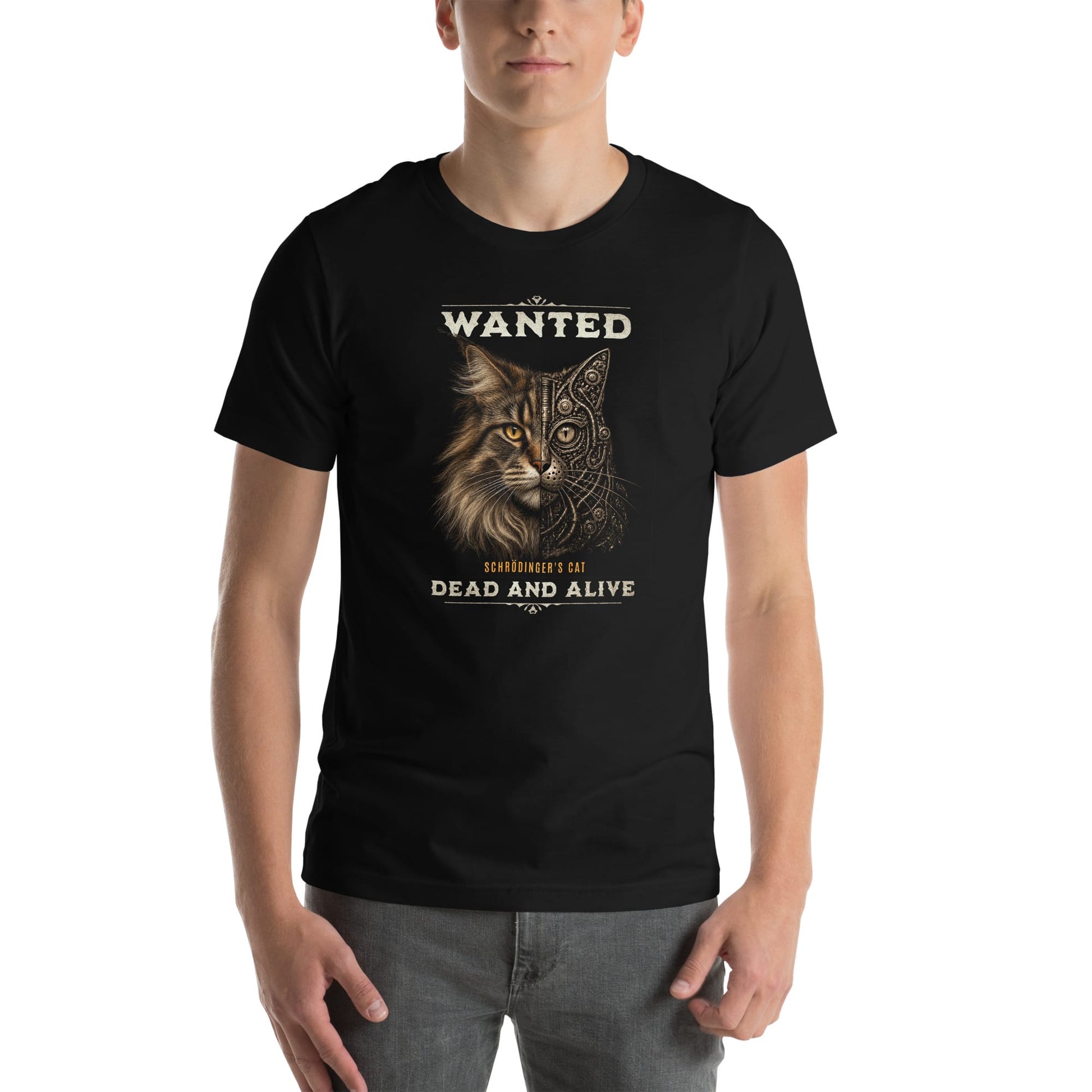 OMTHREAD Schrodinger Maine Coon Cat Shirt Wanted Science Tee