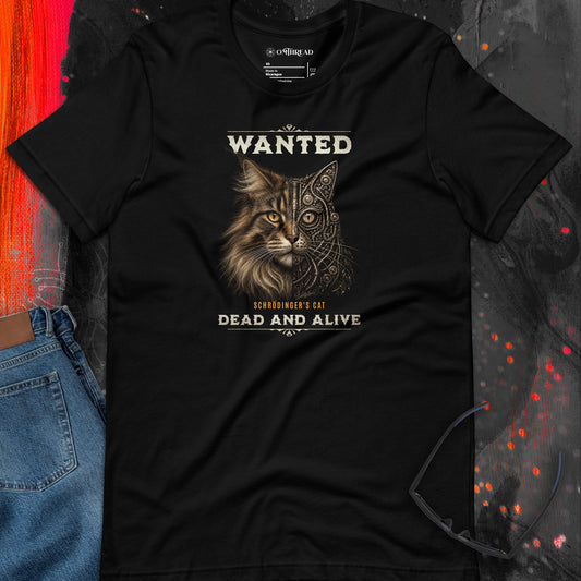 OMTHREAD Schrodinger Maine Coon Cat Shirt Wanted Science Tee