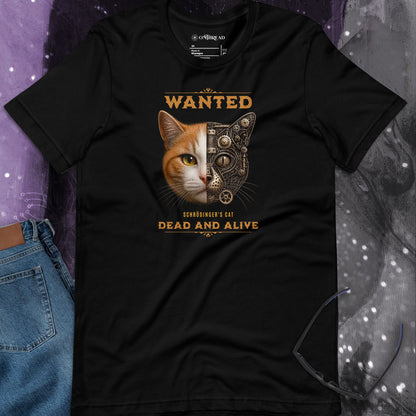 OMTHREAD Schrodinger Orange White Cat Shirt Science Physics Tee