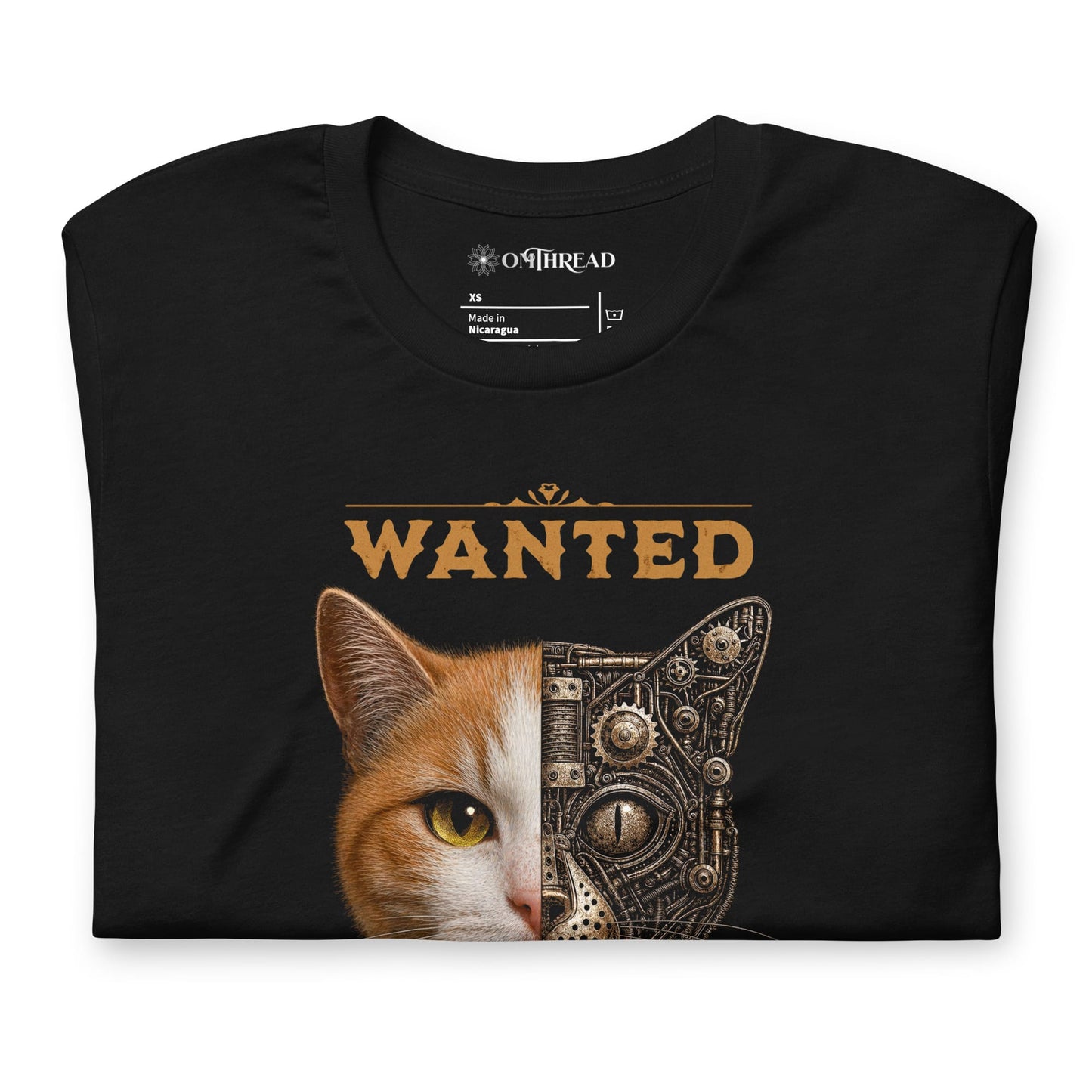 OMTHREAD Schrodinger Orange White Cat Shirt Science Physics Tee