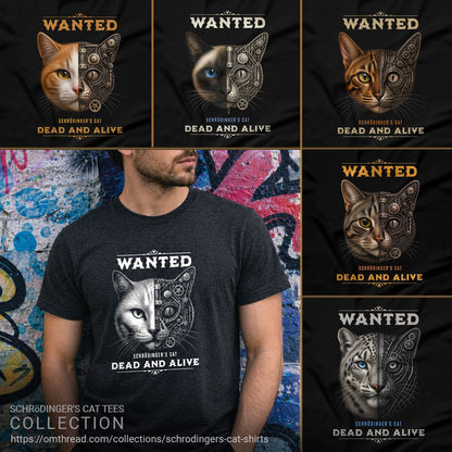 OMTHREAD Schrödinger's Cat T-Shirt | Quantum Physics Geek Tee