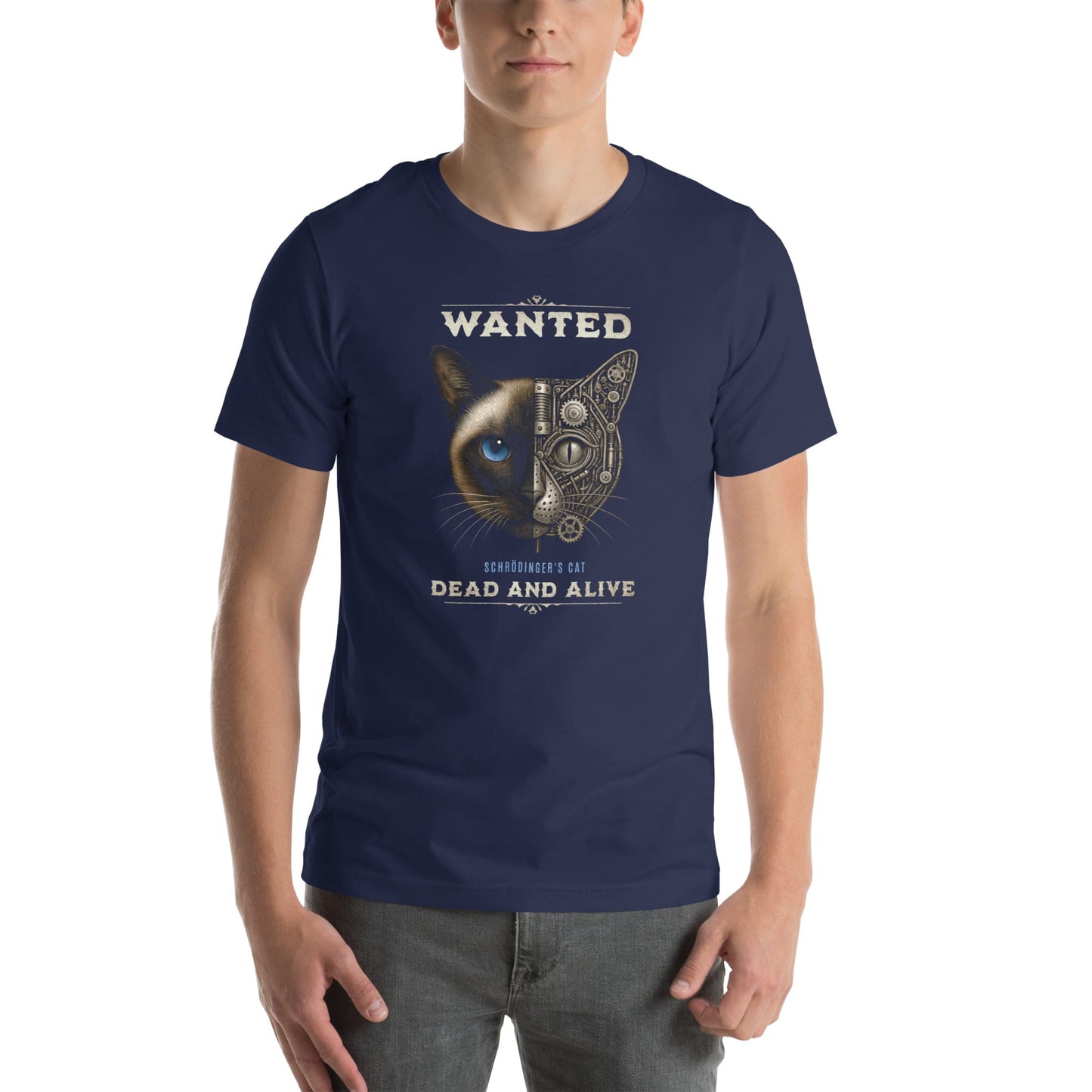 OMTHREAD Schrodinger Siamese Cat Shirt Quantum Physics Science Tee