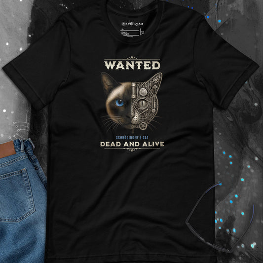 OMTHREAD Schrodinger Siamese Cat Shirt Quantum Physics Science Tee
