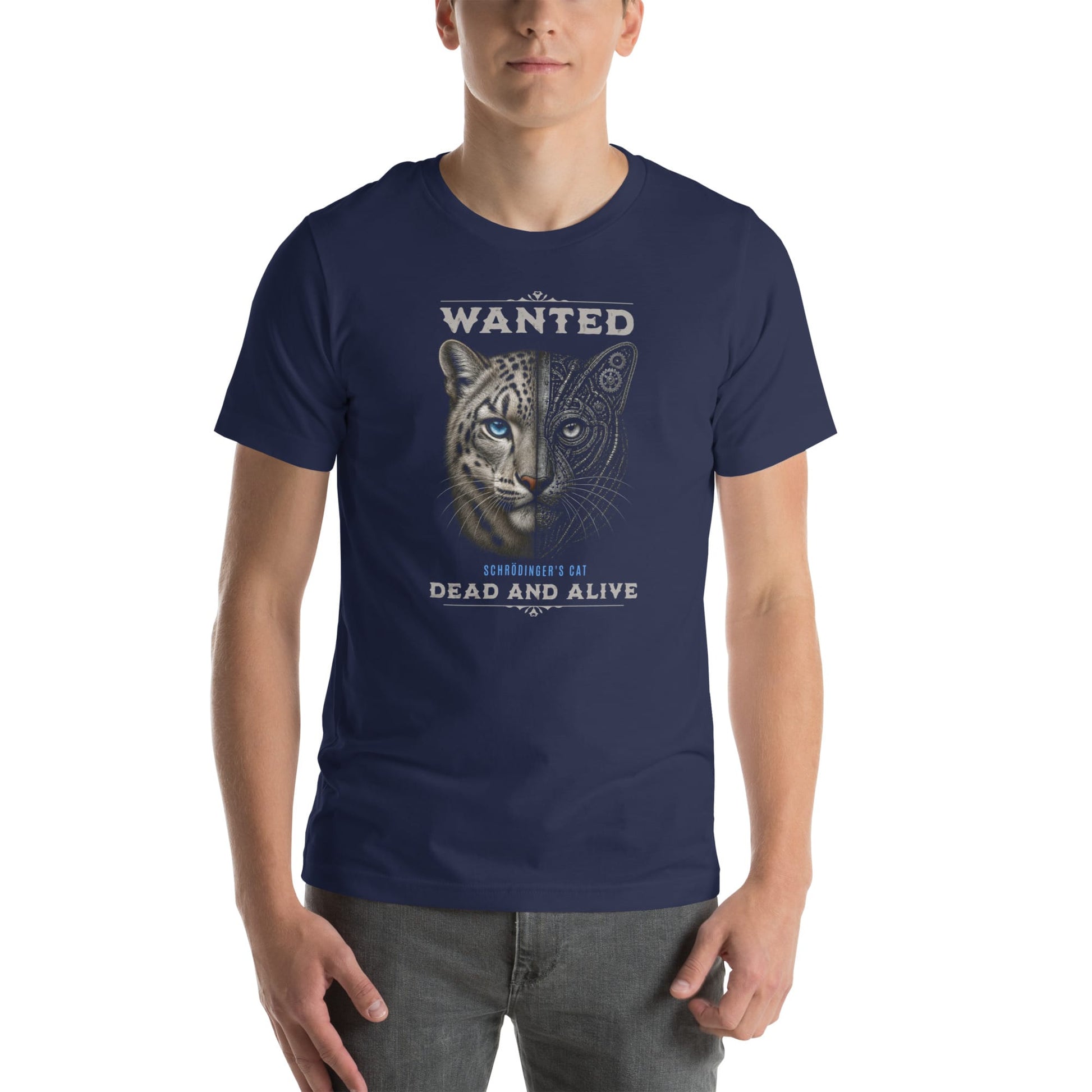 OMTHREAD Schrodinger Snow Leopard Cat Shirt Wildlife Science Tee