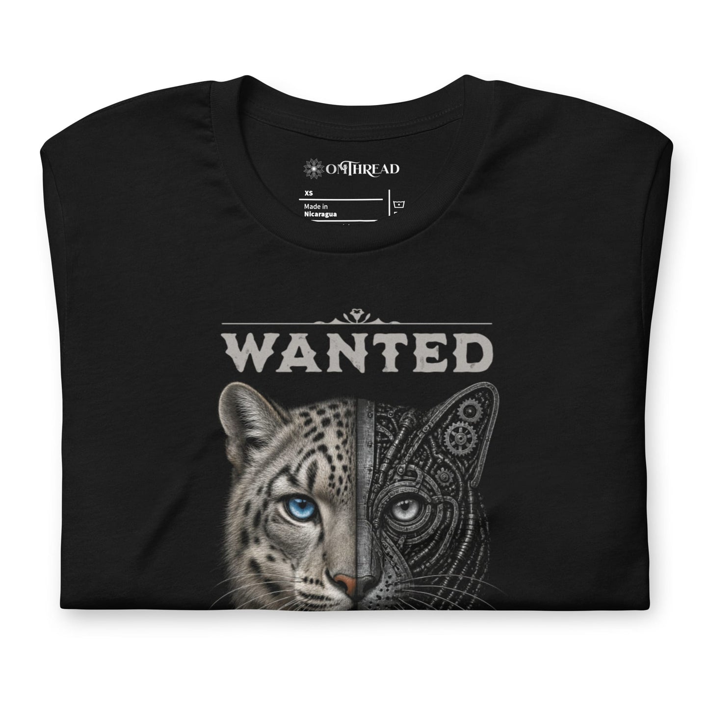 OMTHREAD Schrodinger Snow Leopard Cat Shirt Wildlife Science Tee