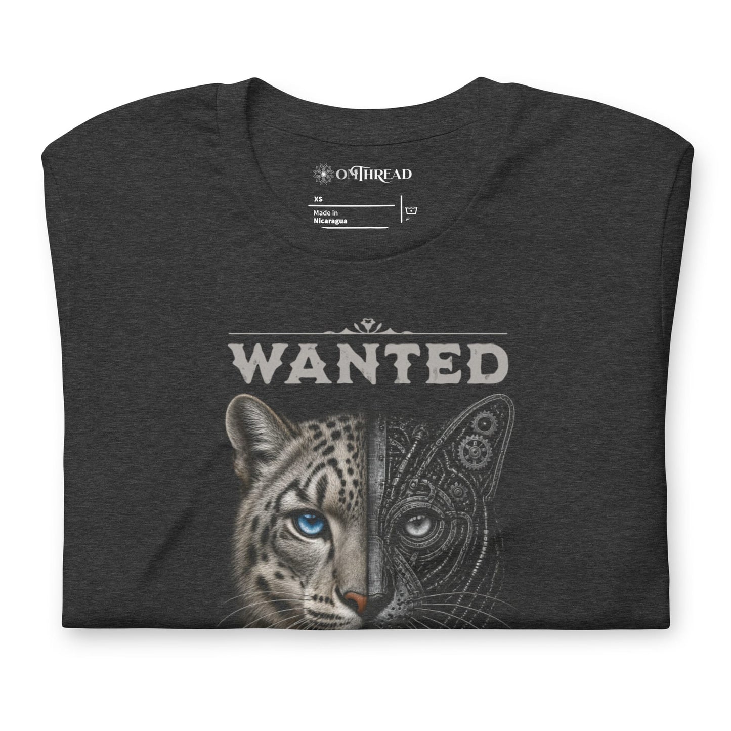 OMTHREAD Schrodinger Snow Leopard Cat Shirt Wildlife Science Tee