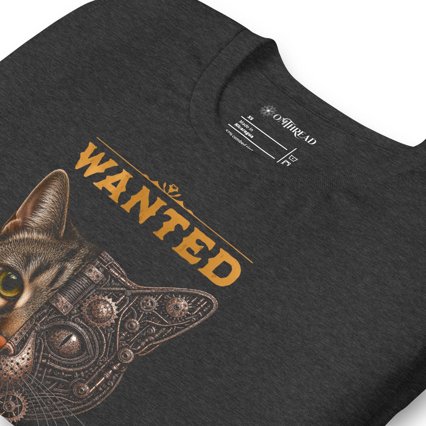 OMTHREAD Schrodinger Tabby Cat Shirt Wanted Science Graphic Tee