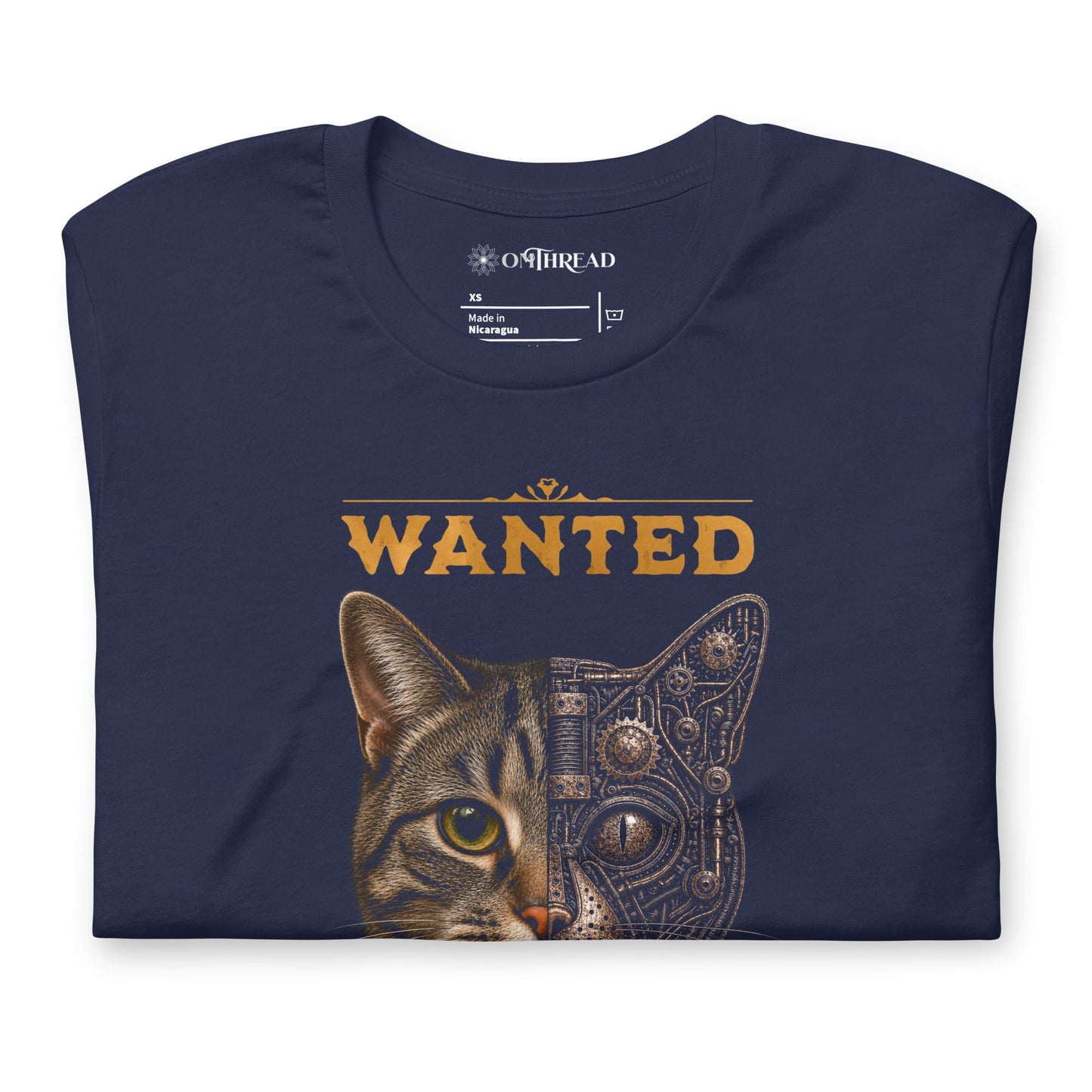OMTHREAD Schrodinger Tabby Cat Shirt Wanted Science Graphic Tee