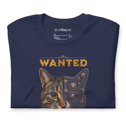 OMTHREAD Schrodinger Tabby Cat Shirt Wanted Science Graphic Tee