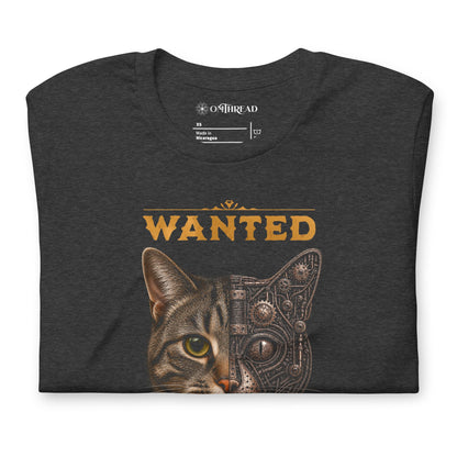 OMTHREAD Schrodinger Tabby Cat Shirt Wanted Science Graphic Tee
