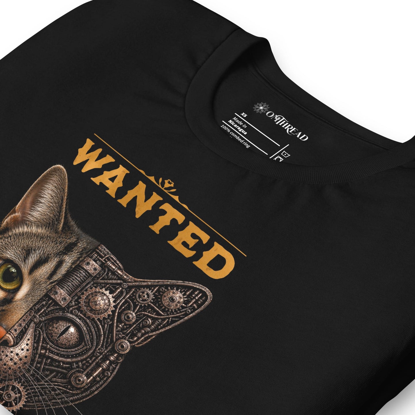 OMTHREAD Schrodinger Tabby Cat Shirt Wanted Science Graphic Tee
