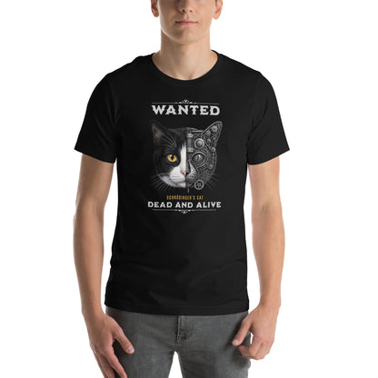 OMTHREAD Schrodinger Tuxedo Cat Shirt Quantum Physics Science Tee
