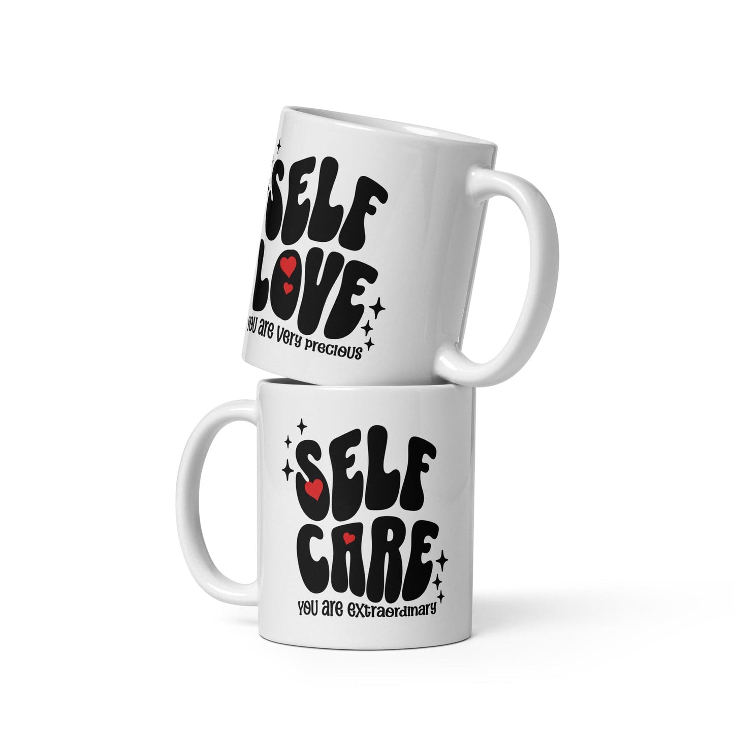 OMTHREAD Self Care Self Love - White glossy mug