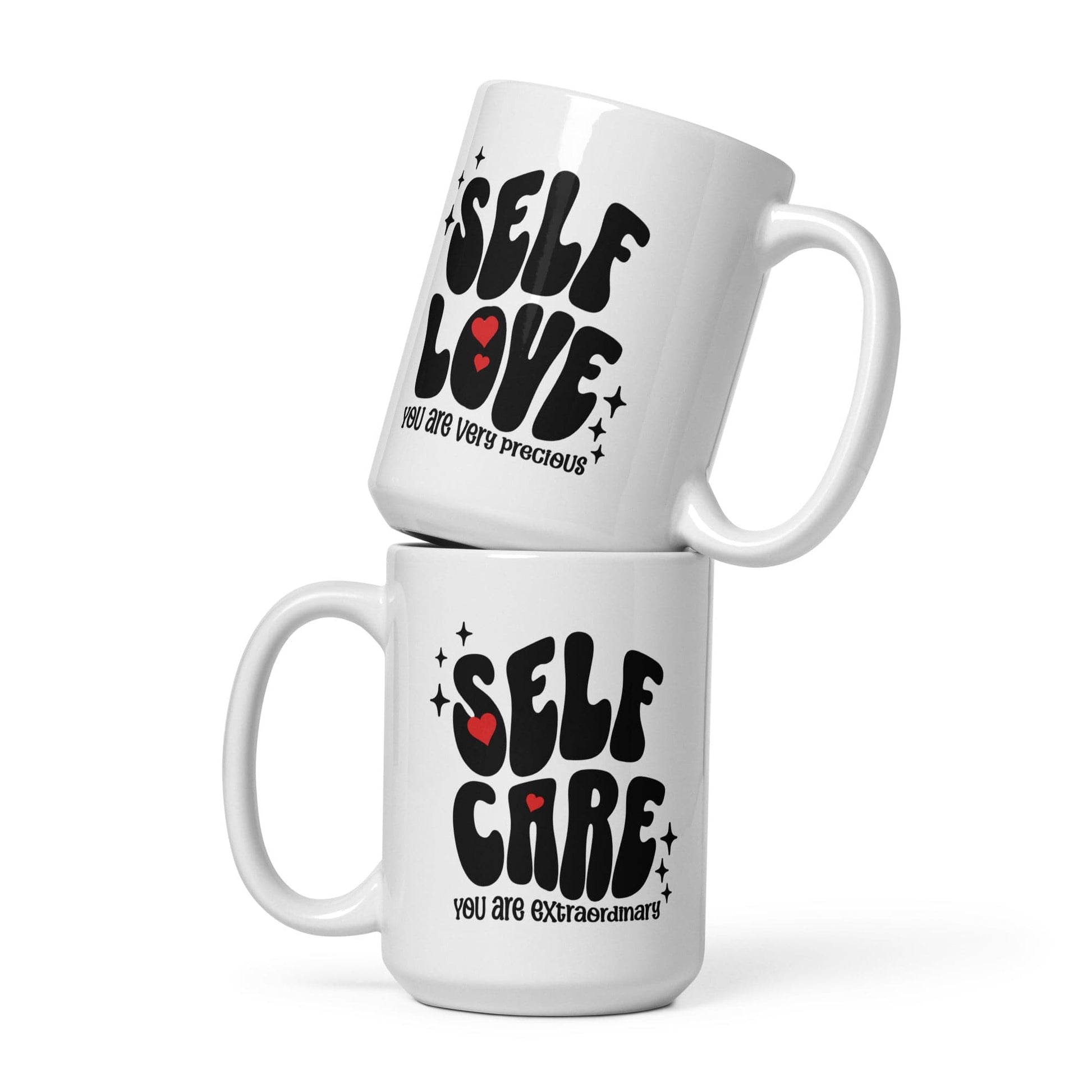 OMTHREAD Self Care Self Love - White glossy mug