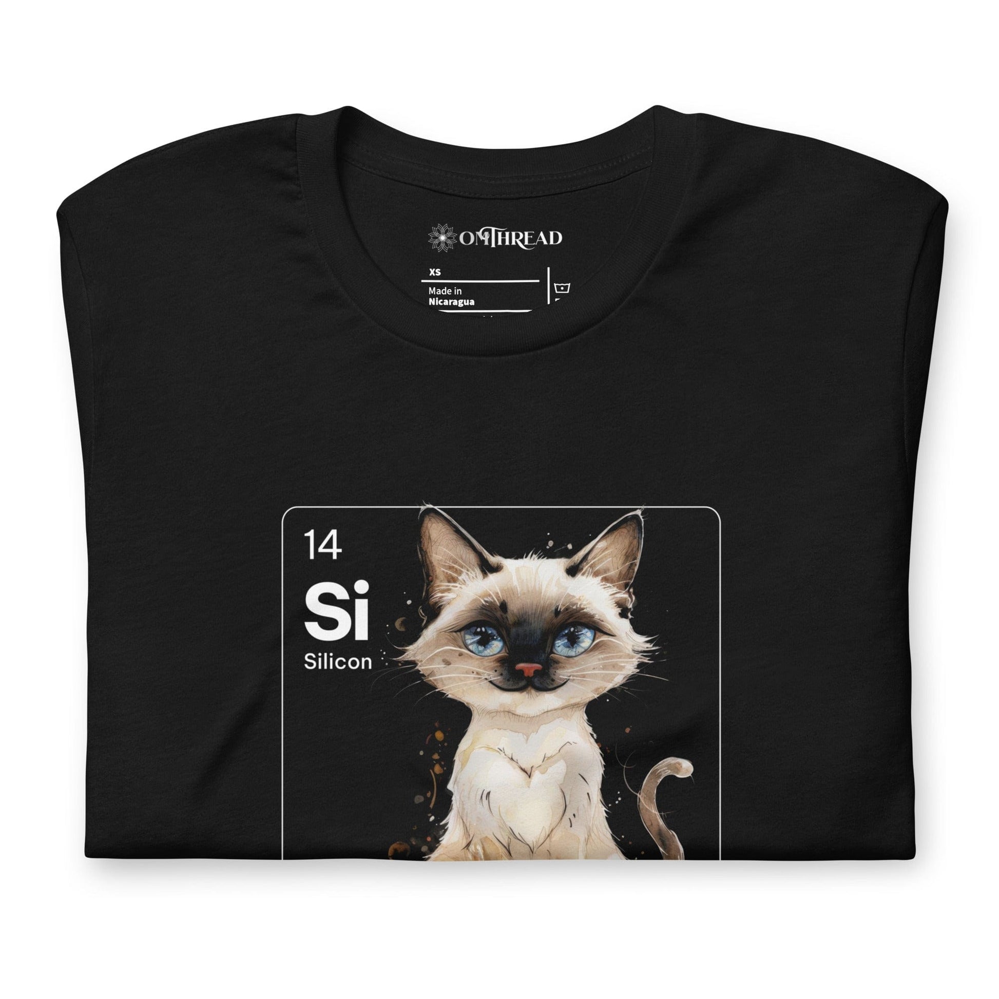 OMTHREAD Silicon Element Siamese Cat Tee | Si Chemistry Shirt | Adorable Science Cat Lover Gift