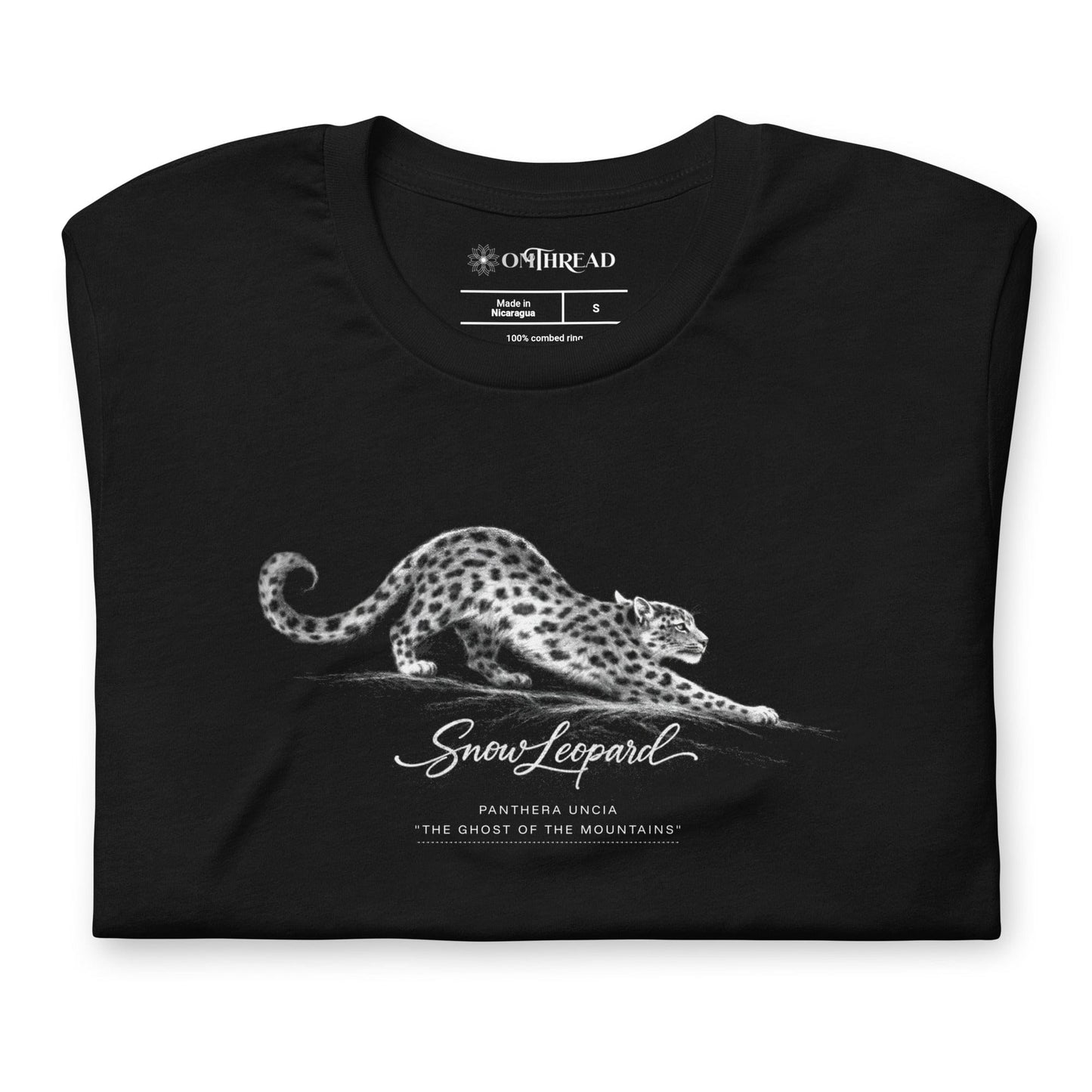 OMTHREAD Snow Leopard Conservation T-Shirt Endangered Panthera Uncia Mountain Cat