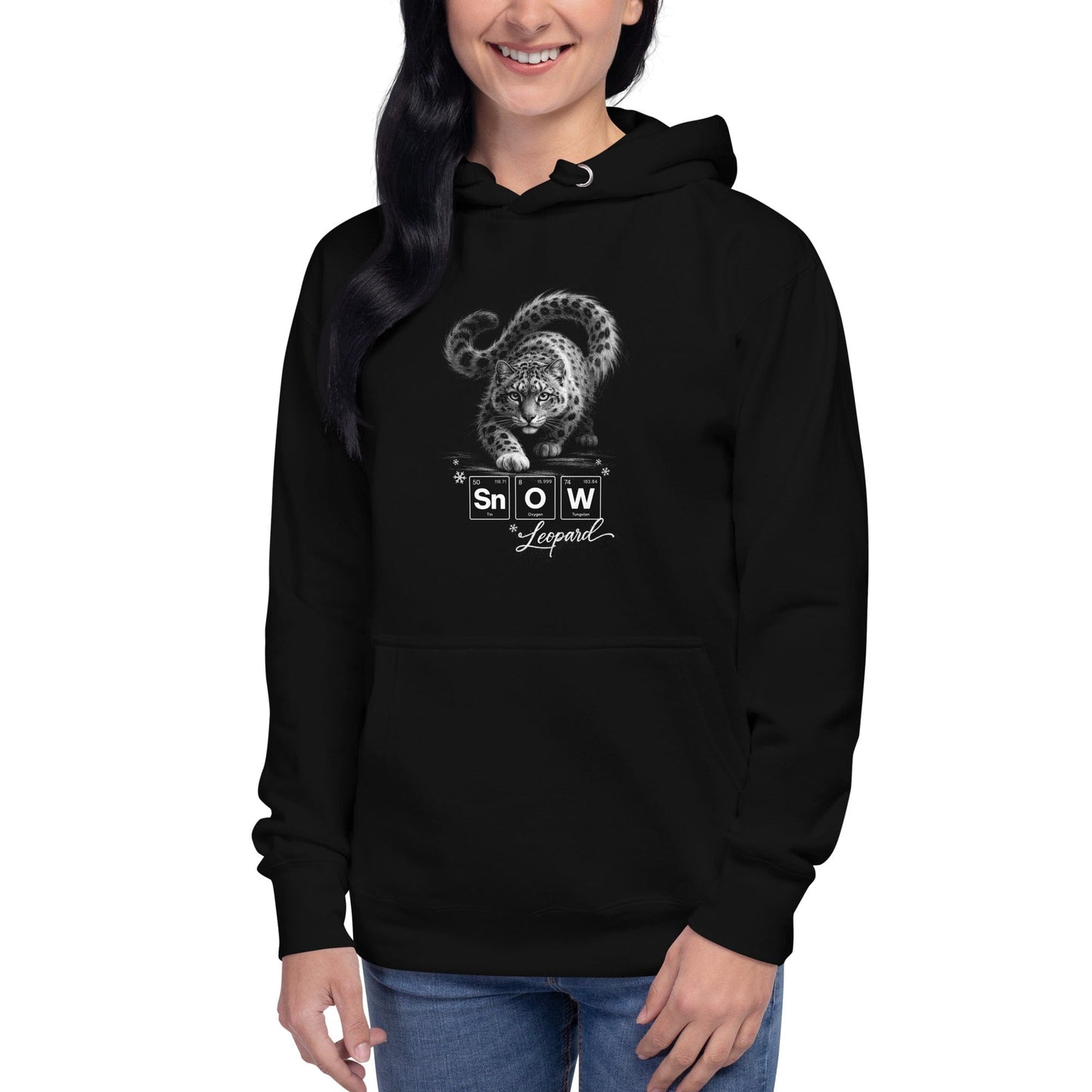 OMTHREAD Snow Leopard Science Sn O W Periodic Table Graphic Unisex Hoodie