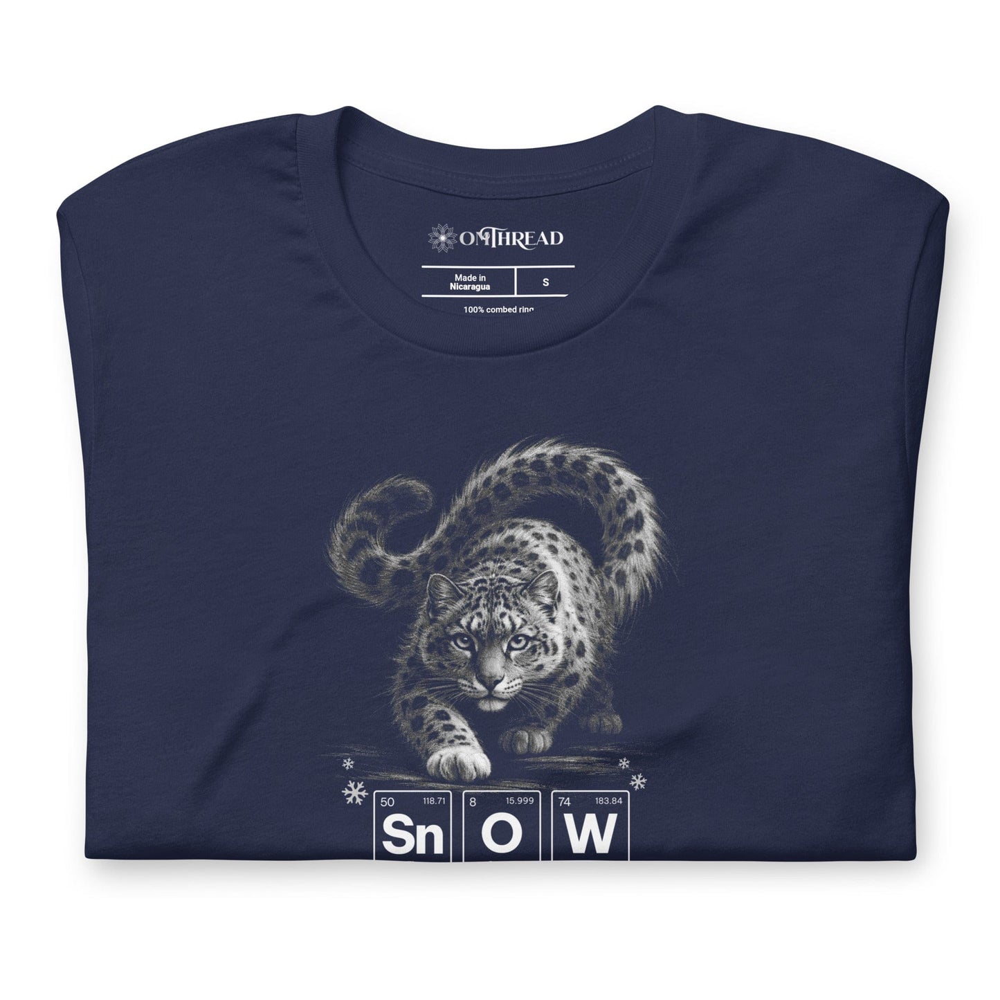 OMTHREAD Snow Leopard Science T Shirt Sn O W Periodic Table Graphic Tee Wildlife Conservation Gift