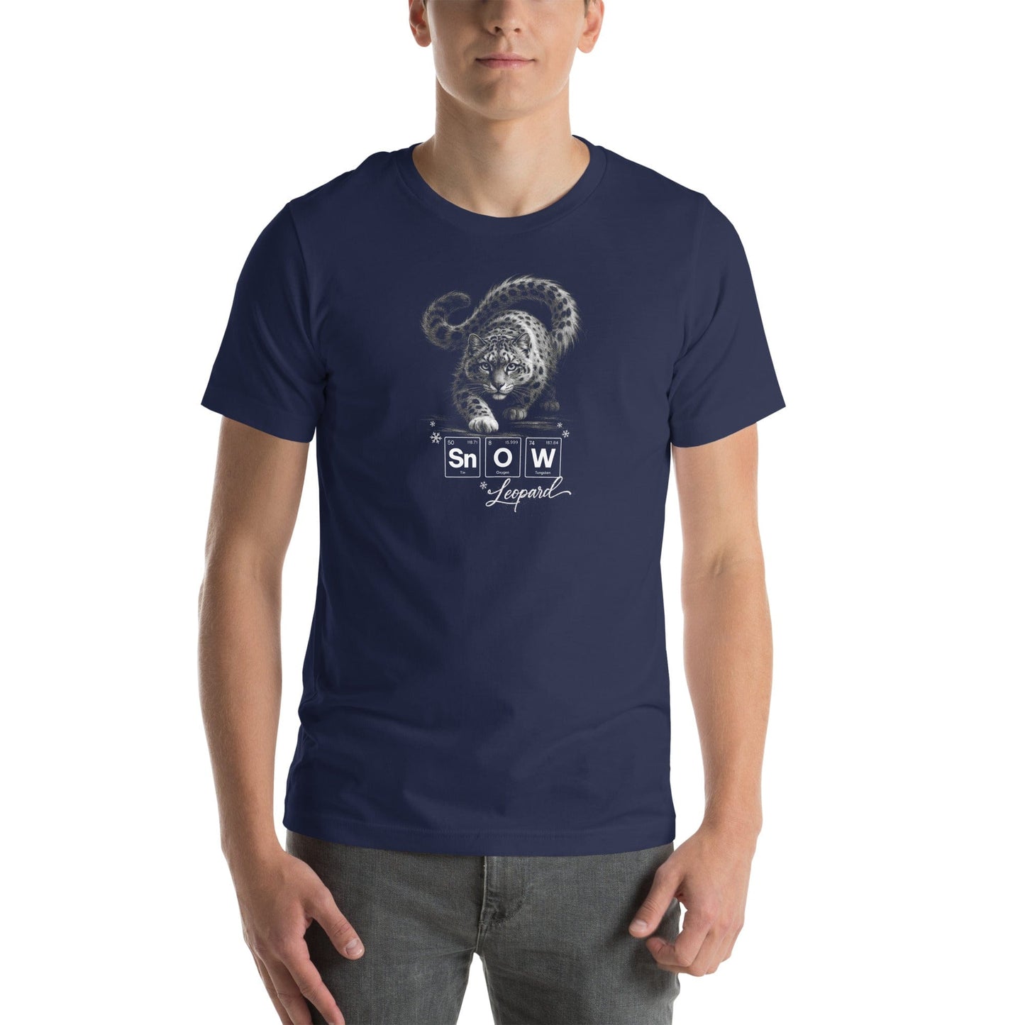 OMTHREAD Snow Leopard Science T Shirt Sn O W Periodic Table Graphic Tee Wildlife Conservation Gift