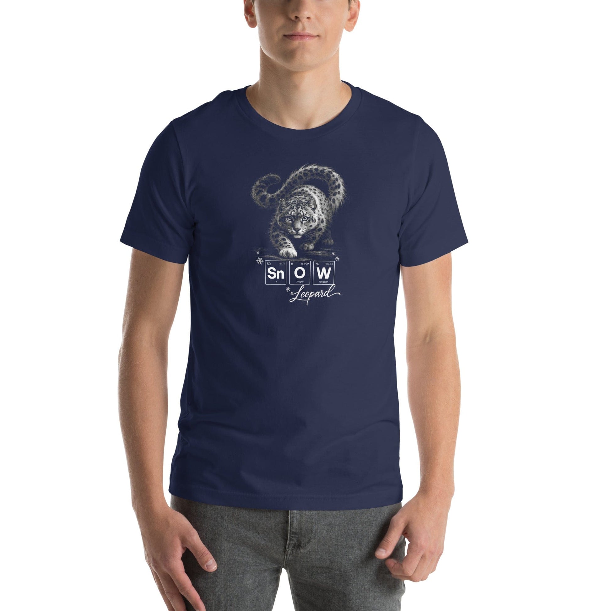 OMTHREAD Snow Leopard Science T Shirt Sn O W Periodic Table Graphic Tee Wildlife Conservation Gift