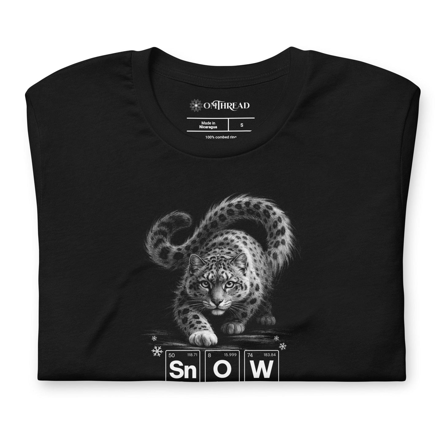 OMTHREAD Snow Leopard Science T Shirt Sn O W Periodic Table Graphic Tee Wildlife Conservation Gift