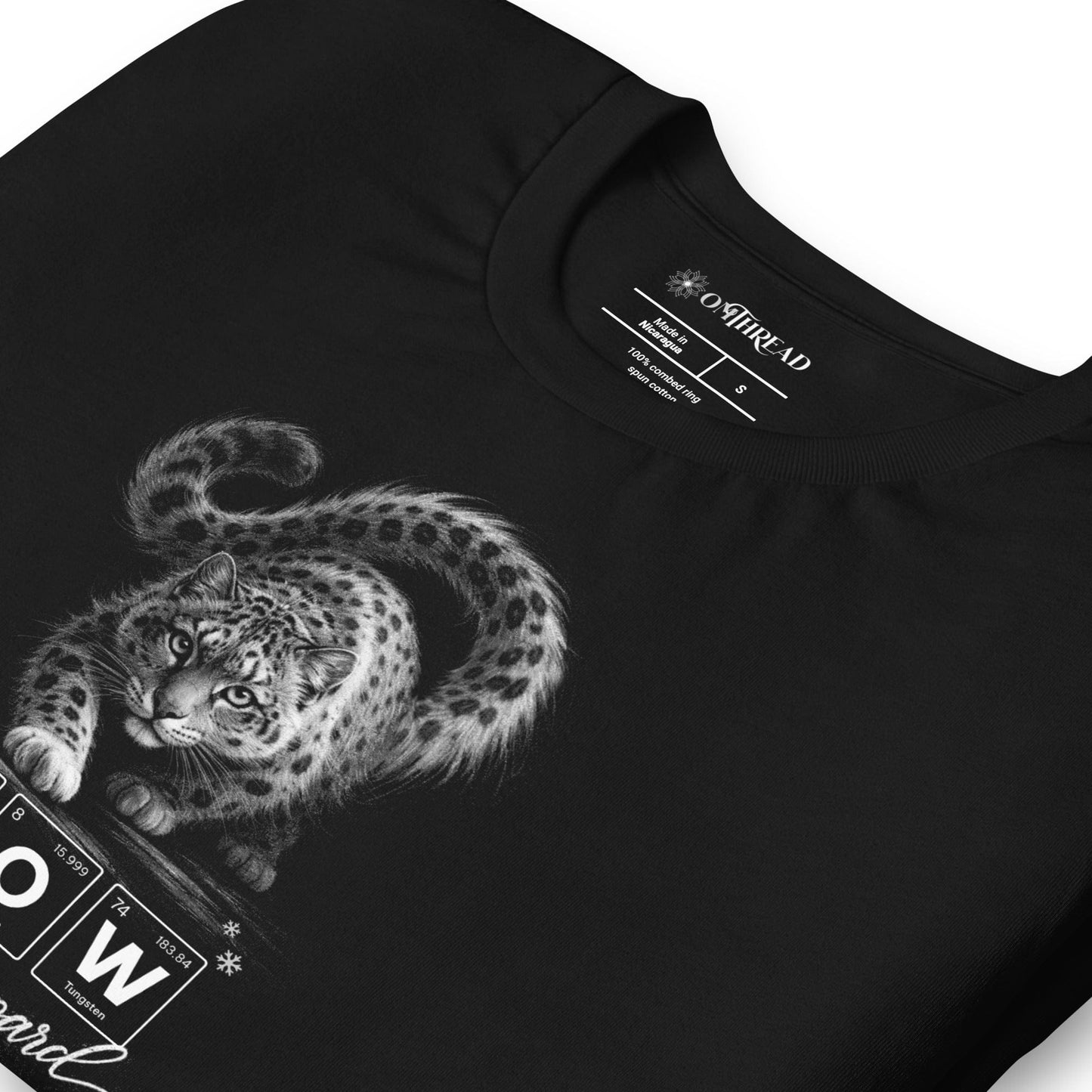 OMTHREAD Snow Leopard Science T Shirt Sn O W Periodic Table Graphic Tee Wildlife Conservation Gift
