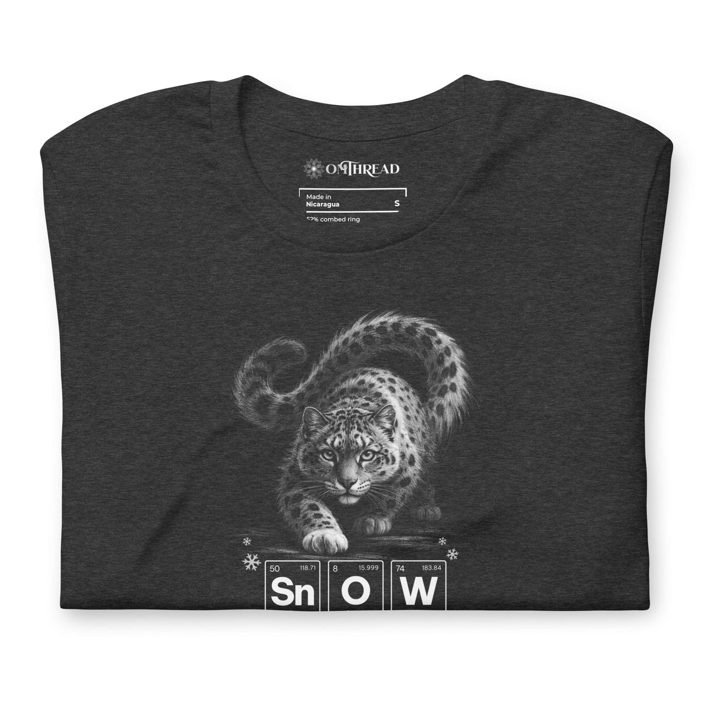 OMTHREAD Snow Leopard Science T Shirt Sn O W Periodic Table Graphic Tee Wildlife Conservation Gift