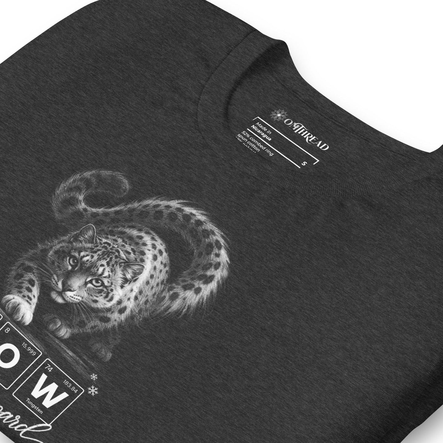 OMTHREAD Snow Leopard Science T Shirt Sn O W Periodic Table Graphic Tee Wildlife Conservation Gift