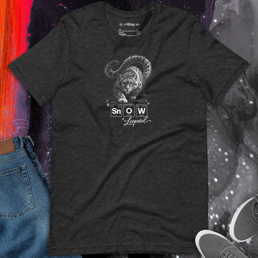 OMTHREAD Snow Leopard Science T Shirt Sn O W Periodic Table Graphic Tee Wildlife Conservation Gift