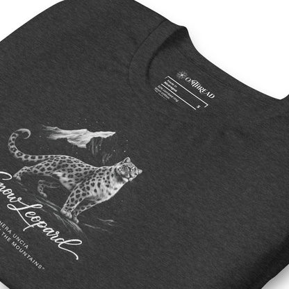 OMTHREAD Snow Leopard T-Shirt Mountain Big Cat Graphic Panthera Uncia