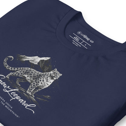OMTHREAD Snow Leopard T-Shirt Mountain Big Cat Graphic Panthera Uncia