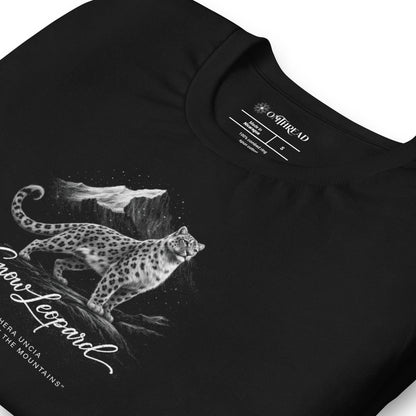 OMTHREAD Snow Leopard T-Shirt Mountain Big Cat Graphic Panthera Uncia