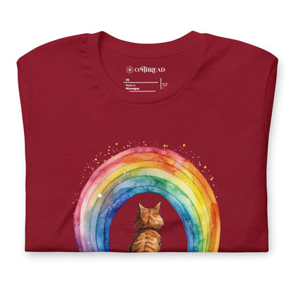 OMTHREAD Someeow Obah Da Raybo T-Shirt | Funny Cat Rainbow Graphic Tee