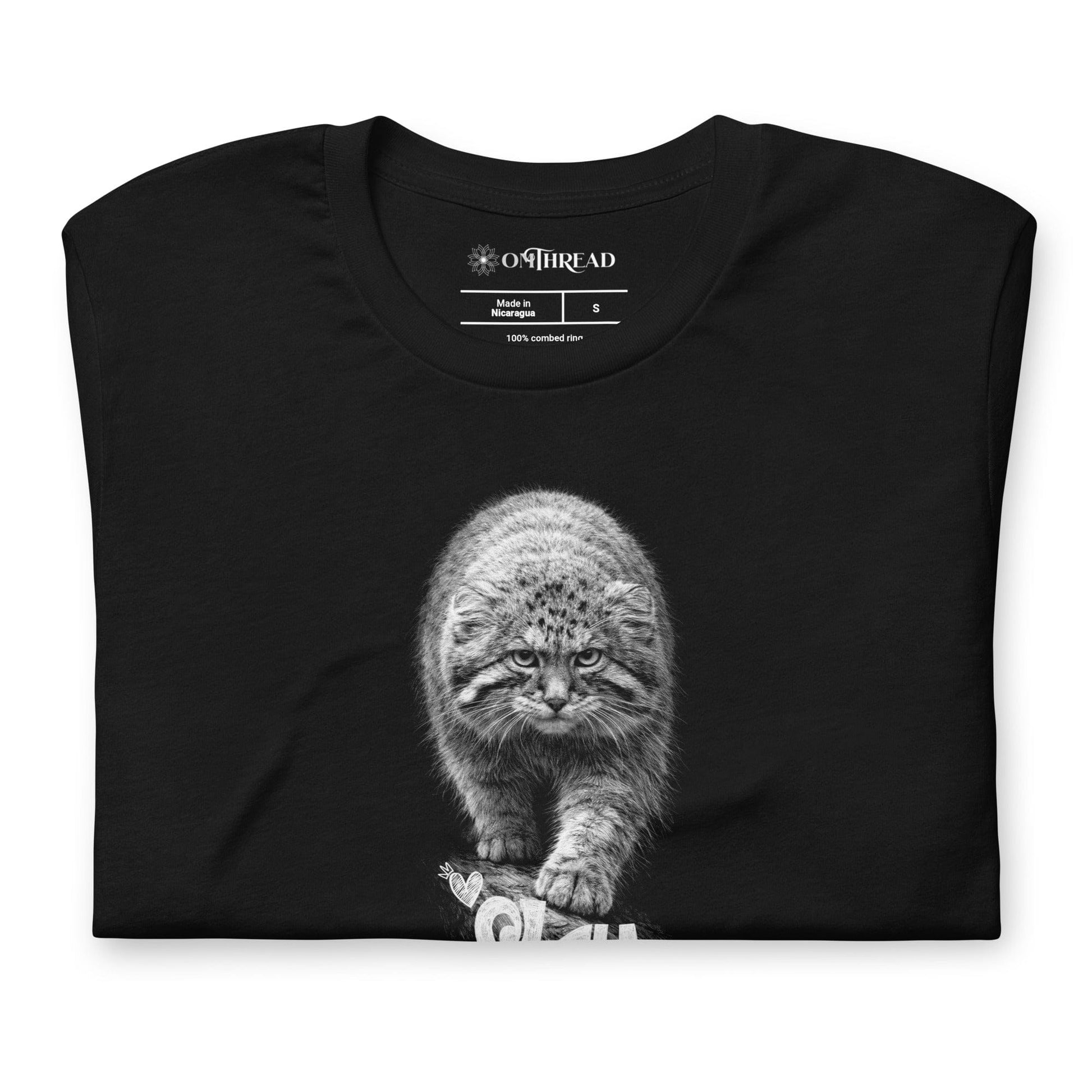 OMTHREAD Stay Grumpy Pallas Cat T-Shirt – Funny Wild Cat Manul Tee