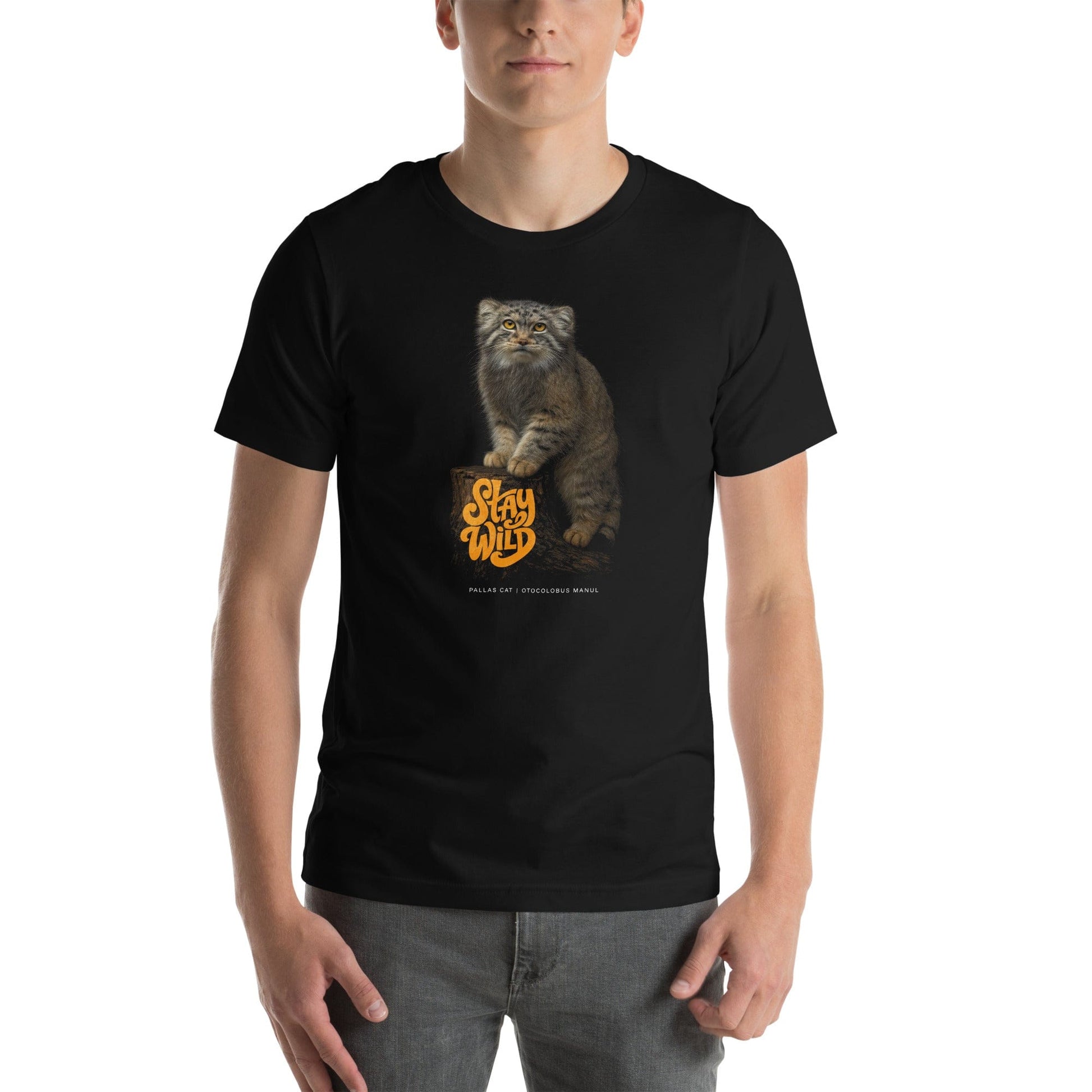 OMTHREAD Stay Wild Pallas Cat T-Shirt for Manul Wild Cat Lovers