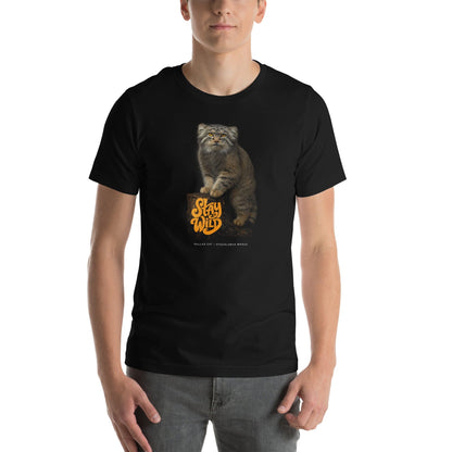 OMTHREAD Stay Wild Pallas Cat T-Shirt for Manul Wild Cat Lovers