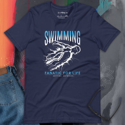 OMTHREAD Swimming Fanatic for Life Sports Graphic Tee