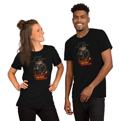 OMTHREAD Tabby Cat Gunslinger Cowboy Western Movie Graphic Tee