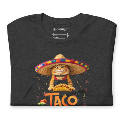 OMTHREAD Taco Tuesday Orange Cat Shirt Sombrero Fiesta Funny Tee