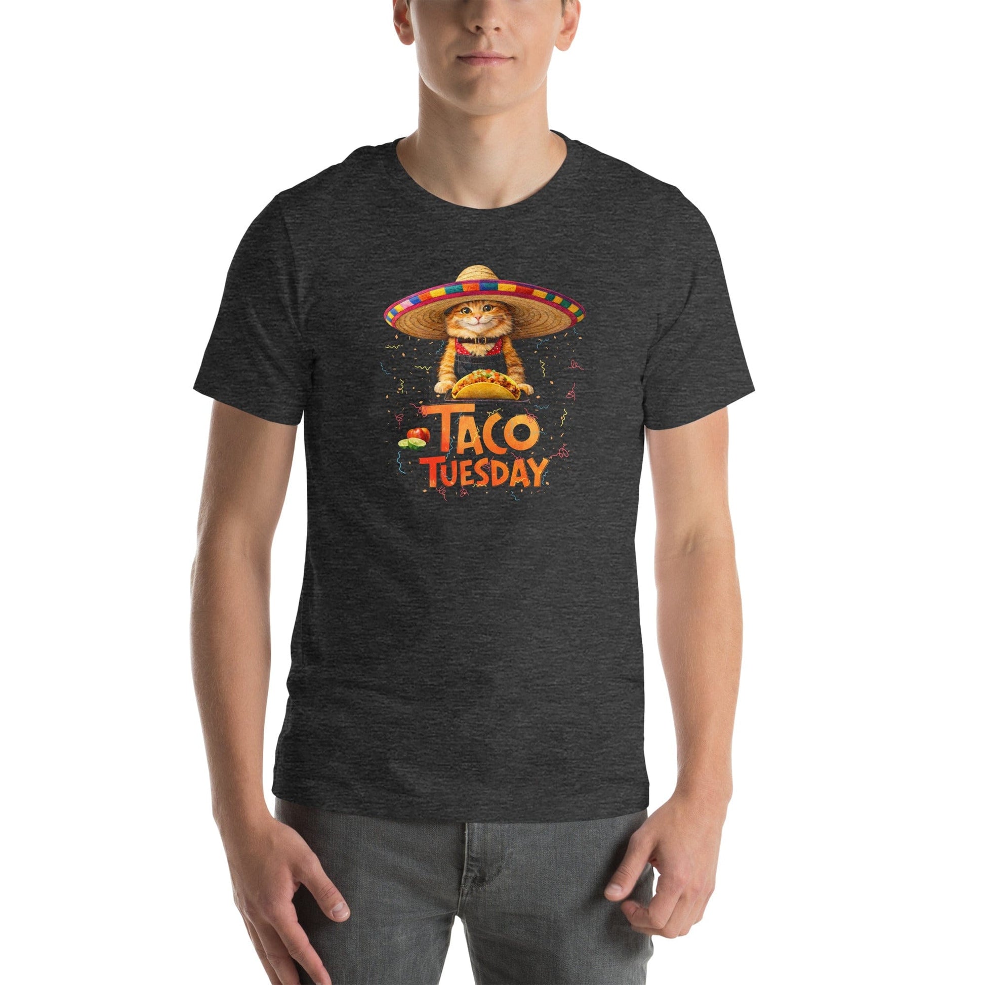 OMTHREAD Taco Tuesday Orange Cat Shirt Sombrero Fiesta Funny Tee