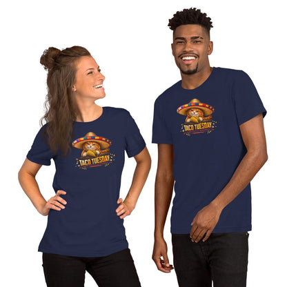 OMTHREAD Taco Tuesday Orange Cat Sombrero Shirt Fiesta Graphic Tee